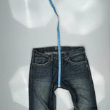 Silver Contrast Stitch Jeans - 36W 34L Dark Wash Cotton