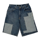 Patchwork Sean John Baggy Denim Shorts - 30W 12L Light Wash Cotton