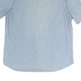 LEVI'S Mens Blue Light Wash Denim Short Sleeve Shirt XL Casual Cotton Blend