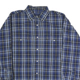 WRANGLER Mens Blue & Black Check Shirt L Western Cotton Blend Casual Button