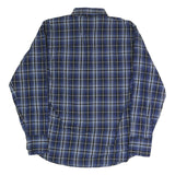 WRANGLER Mens Blue & Black Check Shirt L Western Cotton Blend Casual Button