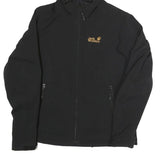 JACK WOLFSKIN Womens Black Outdoor Jacket UK 10 Polyester Blend Zip Hooded