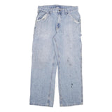 DICKIES Mens Regular Fit Light Blue Denim Jeans W32 L29 Carpenter Style Zip