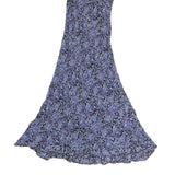 ROUGE Womens Black & Purple Floral Maxi Dress Polyester Sleeveless M Elegant