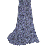 ROUGE Womens Black & Purple Floral Maxi Dress Polyester Sleeveless M Elegant