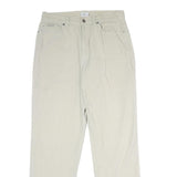 CALVIN KLEIN JEANS Womens Cotton Cream Regular Fit Straight Leg Trousers W32 L32
