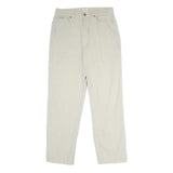 CALVIN KLEIN JEANS Womens Cotton Cream Regular Fit Straight Leg Trousers W32 L32