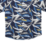 BYGEN Mens Blue & White Floral Cotton Blend Shirt 3XL Casual Summer Beachwear