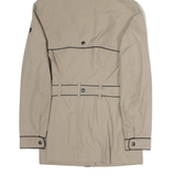 WELLENSTEYN Womens Beige Polyester Hooded Jacket S Zip Belted Plain Casual