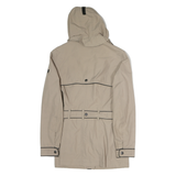 WELLENSTEYN Womens Beige Polyester Hooded Jacket S Zip Belted Plain Casual
