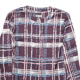 JAEGER Womens Plum Blue Pink Checked Long Sleeve Round Neck Shirt M Elegant