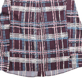 JAEGER Womens Plum Blue Pink Checked Long Sleeve Round Neck Shirt M Elegant