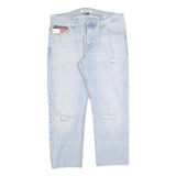 TOMMY HILFIGER Mens Regular Fit Straight Denim Light Blue W34 L27 Casual Button