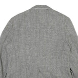 Mens Grey Herringbone Jacket M Cotton Blend Classic Button Closure Formal
