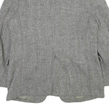 Mens Grey Herringbone Jacket M Cotton Blend Classic Button Closure Formal