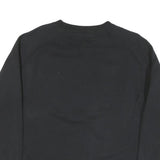 CHAMPION Mens Black Cotton Blend Crew Neck Sweatshirt L Classic Logo Pullover