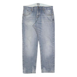 NEW CARGO Mens Cotton Blue Regular Straight Denim W34 L30 Button Closure Jeans