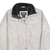 JACK WOLFSKIN Womens White Jacket L Polyester Blend Zip Outdoor Warm Winter