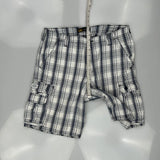 Lee Checked Cargo Shorts - 34W 10L Black Cotton