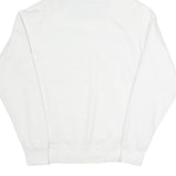 CHAMPION Mens White Cotton Blend Pullover Hoodie S Logo Script Chest