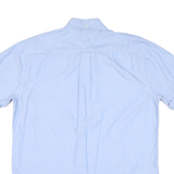 TOMMY HILFIGER Mens Blue Button-Down Short Sleeve Shirt M Classic Cotton Blend