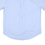 TOMMY HILFIGER Mens Blue Button-Down Short Sleeve Shirt M Classic Cotton Blend