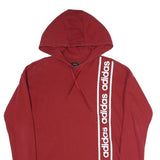 ADIDAS Womens Red Pullover Hoodie S Cotton Blend Casual Sportswear