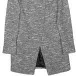 ZARA BASIC Womens Grey Button Jacket S Polyester Blend Plain Stylish Long Sleeve