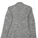 ZARA BASIC Womens Grey Button Jacket S Polyester Blend Plain Stylish Long Sleeve