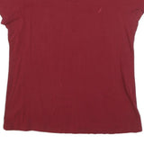 NAUTICA Womens Red Classic T-Shirt XL Short Sleeve V-Neck Cotton Blend