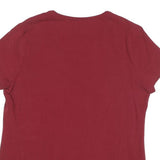 NAUTICA Womens Red Classic T-Shirt XL Short Sleeve V-Neck Cotton Blend