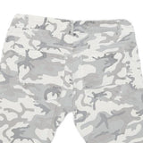 Mens Shorts Grey & White Camouflage Casual S W30 Button Fly Cotton Blend