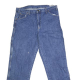 DICKIES Mens Regular Fit Blue Denim Jeans W36 L32 Workwear Cotton Blend Zip