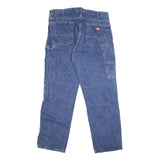 DICKIES Mens Regular Fit Blue Denim Jeans W36 L32 Workwear Cotton Blend Zip