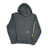 Carhartt Spellout Hoodie - Large Gray Cotton