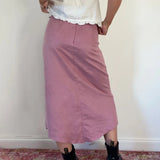 Unbranded Midi Skirt - 28W UK 8 Pink Polyester