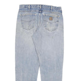 CARHARTT Mens Relaxed Light Denim Cotton Blend Zip Jeans W36 L32 Workwear