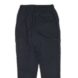 BRAVE SOUL Mens Cotton Blend Navy Relaxed Cargo Drawstring W26 L28 Trousers