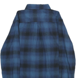 CHAPS Mens Blue & Black Check Shirt S Button Down Long Sleeve Casual