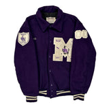 Marinette Athletics Delong College Varsity Jacket - Large Purple Wool