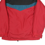 COLUMBIA Mens Red & Black Outdoor Jacket L Polyester Plain Zip Hooded