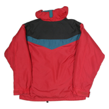 COLUMBIA Mens Red & Black Outdoor Jacket L Polyester Plain Zip Hooded