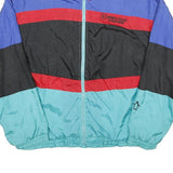 PENGUIN SPORT Mens Blue Red Black & Aqua Nylon Track Jacket M Lightweight Zip