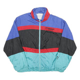 PENGUIN SPORT Mens Blue Red Black & Aqua Nylon Track Jacket M Lightweight Zip