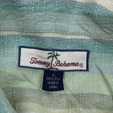 Tommy Bahama Striped Hawaiian Shirt - Large Yellow Silk