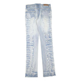 EVOLUTION IN DESIGN Womens Regular Fit Blue Denim Light Wash W30 L35 Frayed Trim