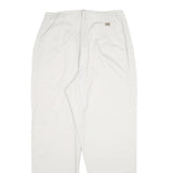 LEE Womens Cotton Blend White Classic Straight Trousers W30 L32 Zip Closure