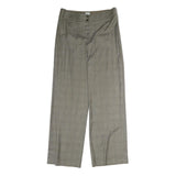 ARMANI COLLEZIONI Womens Cotton Blend Grey Regular Straight Trousers W32 L35