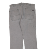 DICKIES Mens Regular Fit Grey Cotton Blend Denim W36 L30 Workwear Zip Jeans