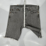 Levis Denim Shorts - 36W 10L Grey Cotton
